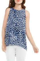 Women's Vince Camuto Leopard Song High/low Blouse - Blue