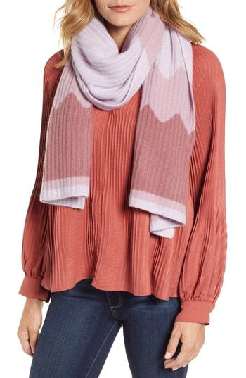 Women's Halogen Chevron Cashmere Scarf, Size - Purple