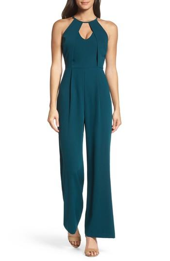Women's Adelyn Rae Halter Keyhole Jumpsuit - Blue