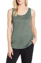 Women's Eileen Fisher Stripe Linen Tank, Size - Green