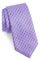 Men's Canali Geo Print Silk Tie, Size - Purple