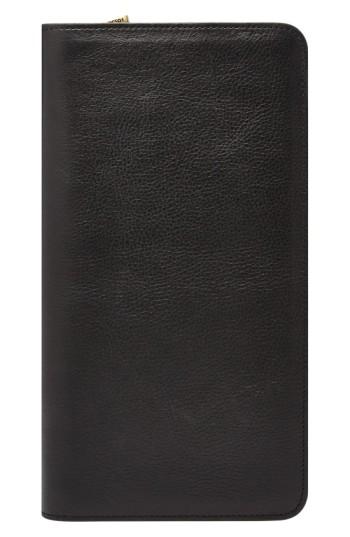 Fossil Leather Zip Passport Case - Black