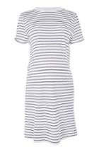 Women's Topshop Stripe Roll Back Maternity Shift Dress Us (fits Like 0-2) - White
