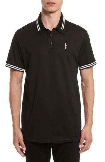 Men's Neil Barrett Stripe Tipped Polo