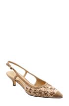 Women's Trotters 'kimberly' Woven Leather Slingback Pump M - Beige