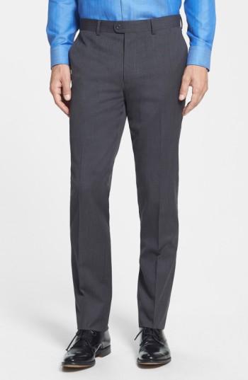 Men's Bensol Gab Trim Fit Flat Front Pants X 32 - Black