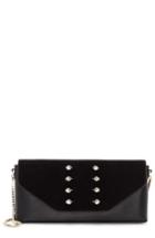 Louise Et Cie Gya Imitation Pearl Embellished Suede & Leather Clutch - Black
