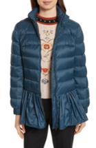 Women's Red Valentino Quilted Peplum Jacket Us / 40 It - Blue