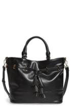 Sole Society Ryka Tassel Faux Leather Tote - Black