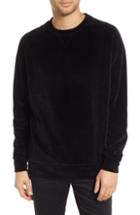 Men's Hugo Delvet Velvet Crewneck Sweatshirt - Black