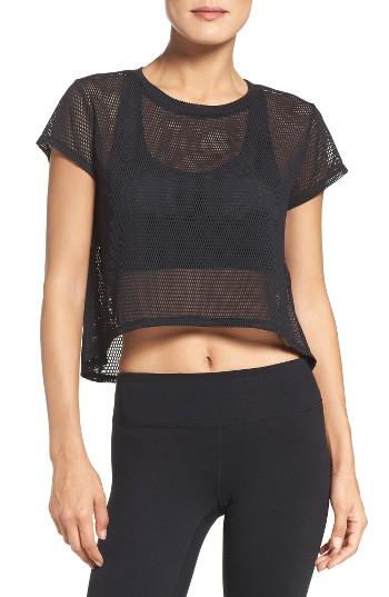 Women's Zella Meshin' Around Crop Tee - Black