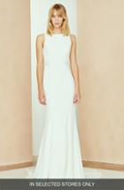 Women's Nouvelle Amsale Solana Lace Panel Crepe Trumpet Gown, Size In Store Only - Ivory