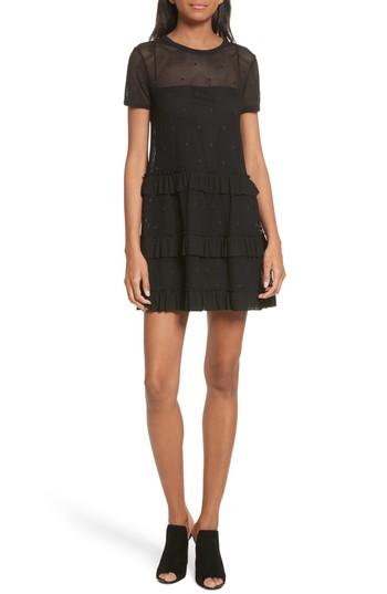 Women's Red Valentino Jersey Mesh Point D'esprit Dress - Black