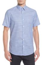 Men's Calilbrate Slim Fit Slub Woven Shirt - Blue