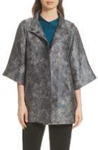 Women's Eileen Fisher Jacquard A-line Jacket, Size - Grey