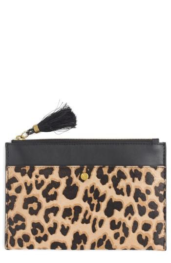 J.crew Medium Genuine Calf Hair Pouch - Metallic