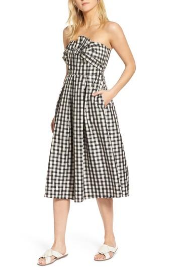 Women's 1901 Bow Front Strapless Midi Dress - Black