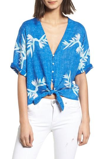 Women's Rails Thea Tie Front Crop Top - Blue