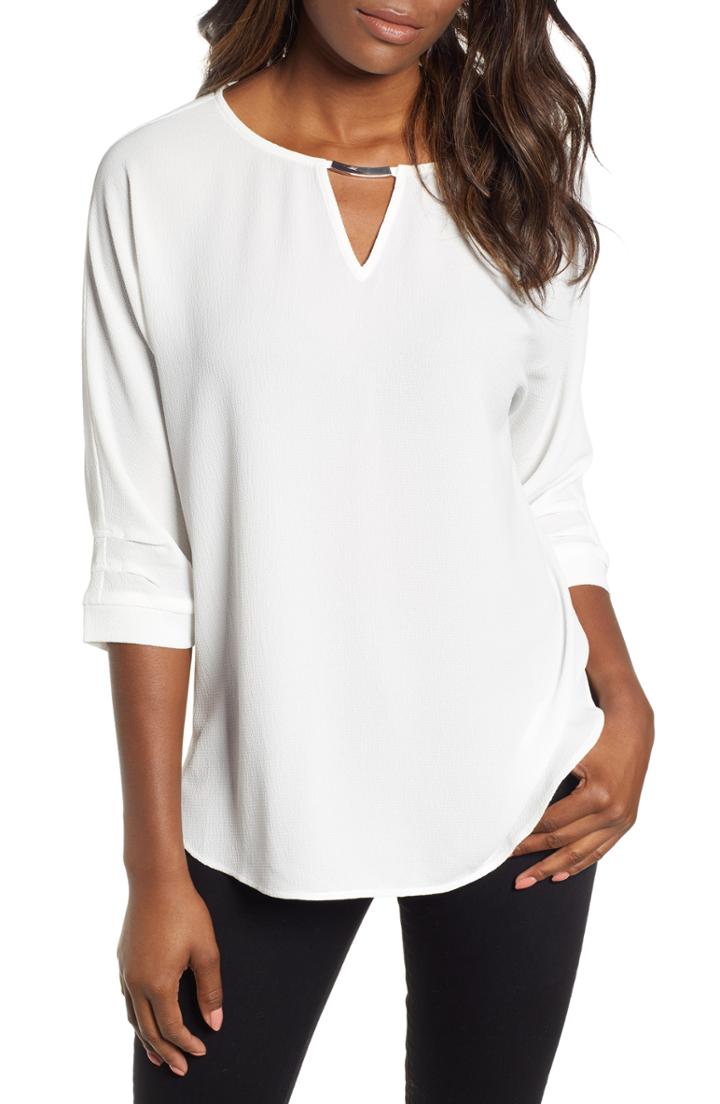 Women's Wit & Wisdom Embellished Neck Top