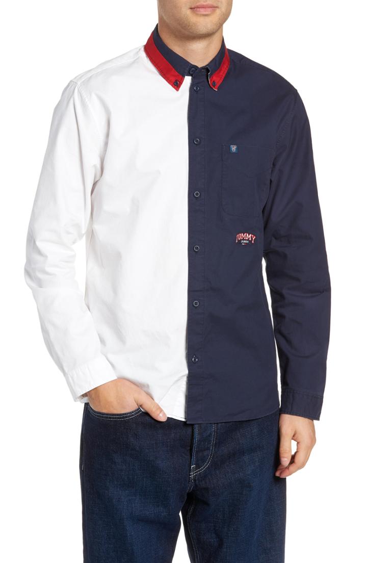 Men's Tommy Jeans Half & Half Shirt - White