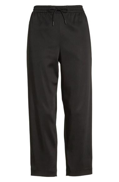 Women's T By Alexander Wang Elastic Waist Satin Track Pants