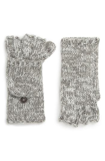 Women's Rebecca Minkoff Subtle Mouline Pop Top Mittens, Size - Grey