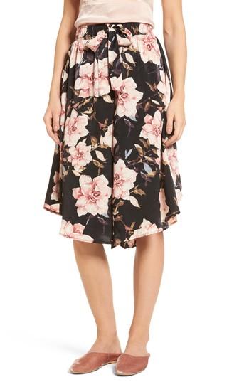 Women's Bp. Floral Culottes, Size - Black