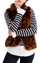 Women's J.crew Faux Leopard Fur Vest, Size - Brown