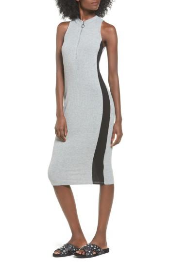 Women's Love, Fire Side Stripe Rib Knit Dress - Grey