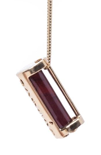 Women's Conges Consistent & Loyal Garnet Barrel Pendant Necklace
