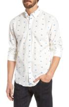 Men's Bonobos Summerweight Slim Fit Azure Goldfish Print Sport Shirt R - White