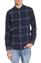 Men's Treasure & Bond Owen Plaid Flannel Sport Shirt, Size - Blue