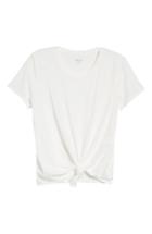 Women's Madewell Knot Front Tee, Size - White