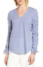 Women's Halogen Cinch Sleeve V-neck Top - Blue