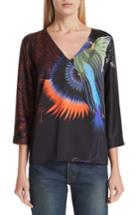 Women's Dries Van Noten Placed Print Top Us / 34 Fr - Black