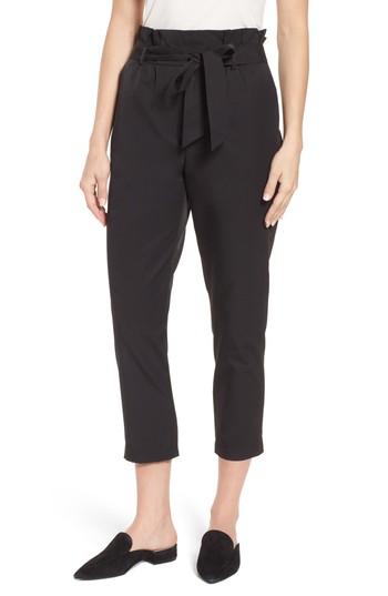 Women's Halogen Paperbag Tie Waist Pants - Black