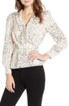 Women's Cupcakes And Cashmere Spatter Dot Surplice Blouse - White