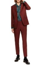 Men's Topman Casely Hayford Skinny Fit Suit Trousers X 34 - Red