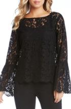 Women's Karen Kane Lace Bell Sleeve Top - Black