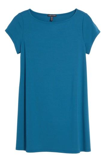 Women's Eileen Fisher Bateau Neck Tunic Top - Blue/green
