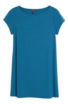 Women's Eileen Fisher Bateau Neck Tunic Top - Blue/green