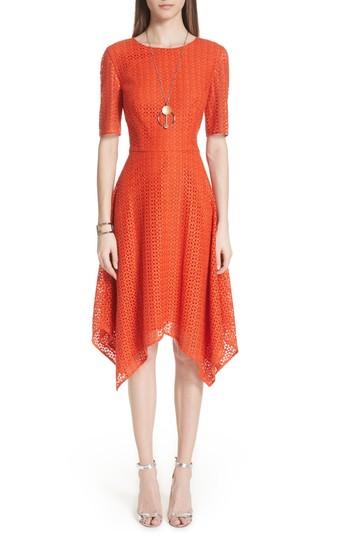 Women's St. John Collection Geo Coated Lace Dress - Orange