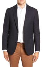 Men's Flynt Regular Fit Wool & Silk Sport Coat L - Blue