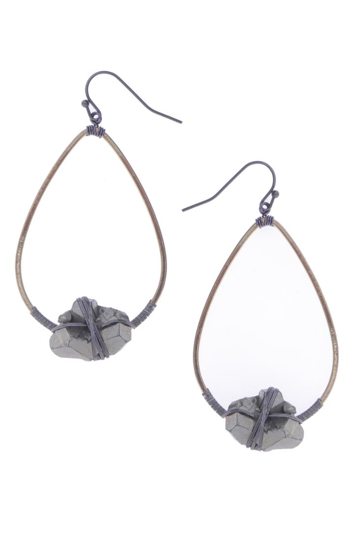Women's Nakamol Design Pyrite Teardrop Earrings