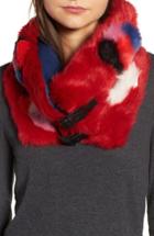 Women's Heurueh Buckled Faux Fur Cowl Scarf, Size - Red