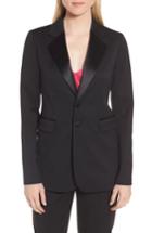 Women's Lewit Tuxedo Detail Wool Suit Jacket - Black