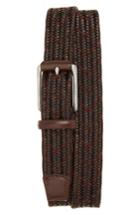 Men's Torino Belts Woven Mixed Media Belt - Brown/ Cocoa