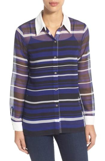 Women's Vince Camuto 'zen Stripe' Sheer Blouse