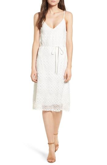 Women's Love, Nickie Lew Tie Waist Lace Midi Dress - White