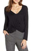 Women's Halogen Faux Wrap Velvet Top - Blue/green